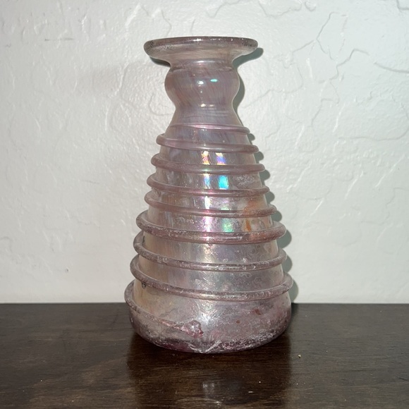 Murano SCAVO island art glass iridescent swirl vase. Ancient Roman style glass - Picture 2 of 8